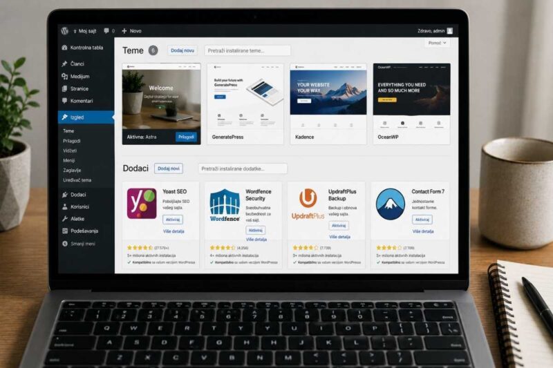 prikaz teme na na wordpress sajtu